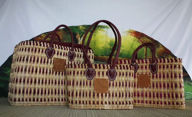 Panier en Jonc Fuchsia - FERMETURE zip ÉCLAIR - Sac MAROCAIN cabas courses , marchés , travail , plage ... Anses courtes et longues