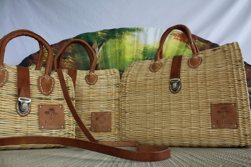 Panier Valisette fermoir Cuir - Sac à main Bandoulière - Artisanal Tressé Main - CRÉATION UNIQUE HULÉTI