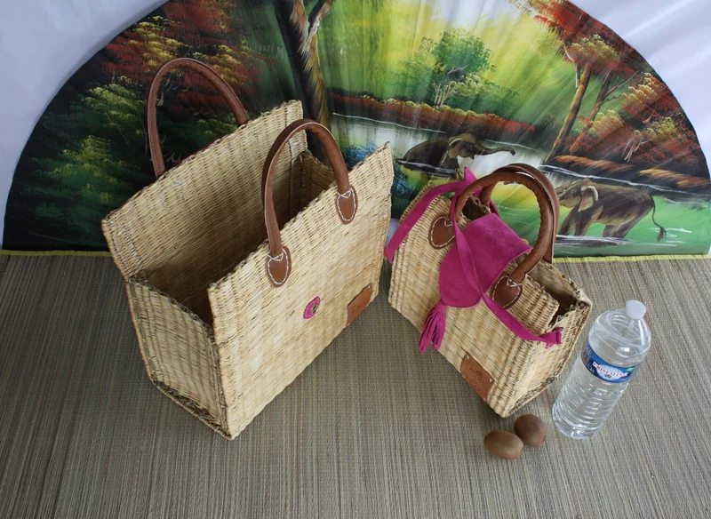 Panier fermeture rabat Daim Rose - Sac à main avec bandoulière / Cabas à courses chic : Choisissez celui qui vous convient ! CRÉATION UNIQUE