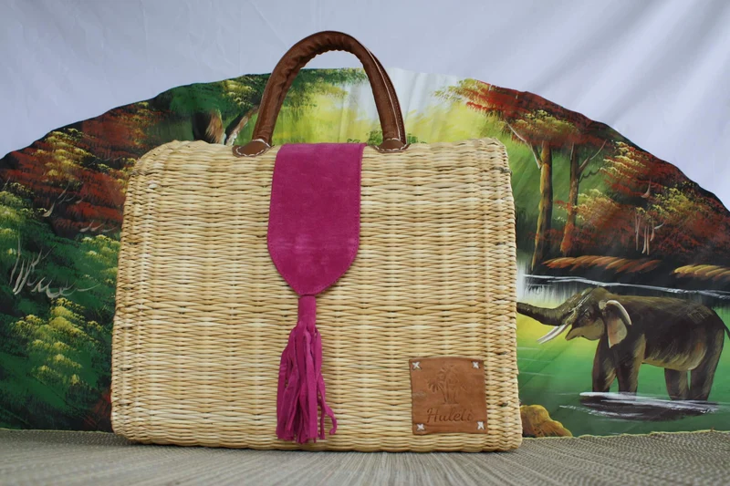 Panier fermeture rabat Daim Rose - Sac à main avec bandoulière / Cabas à courses chic : Choisissez celui qui vous convient ! CRÉATION UNIQUE