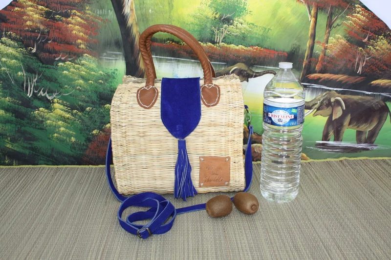 Panier qui ferme par rabat Daim - Sac à main avec bandoulière ou Cabas à courses chic : Choisissez celui qui vous convient ! CRÉATION UNIQUE