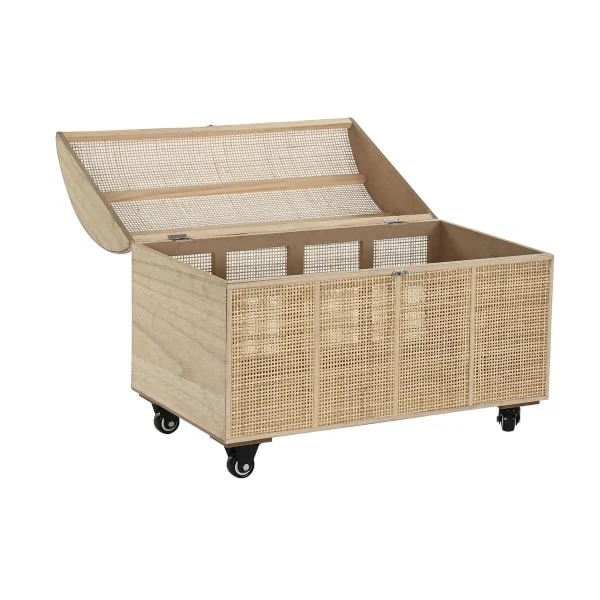 Coffre de rangement et de décoration en rotin