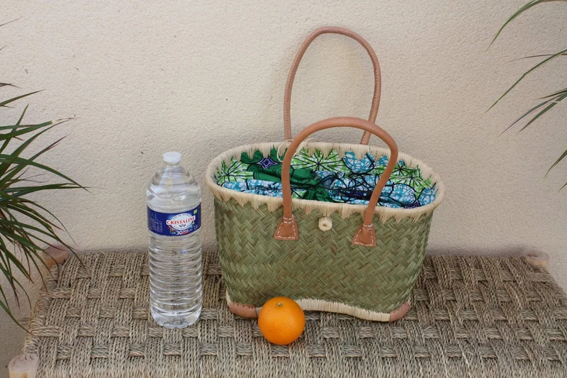 MAGNIFIQUE Panier sac cabas - idéal marchés, courses, travail, plage... Tissu WAX africain moderne - 3 TAILLES au choix
