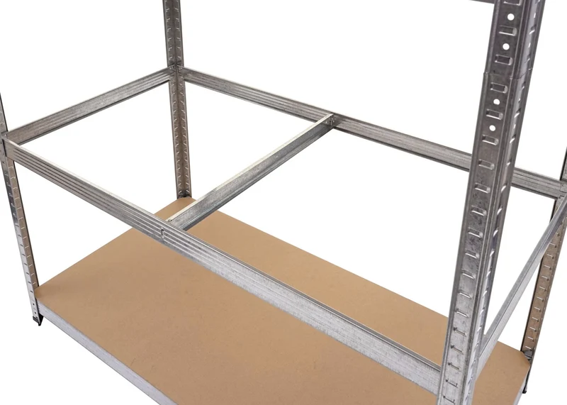 Étagère pour charges lourdes rangement cave enfichable acier 5 niveaux en métal galvanisées et MDF 200x120x60 cm 04_0008687