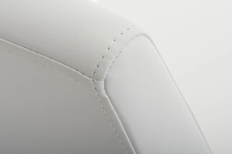 Chaise de salle à manger x1 design moderne en PVC blanc support en acier inoxydable 10_0001988