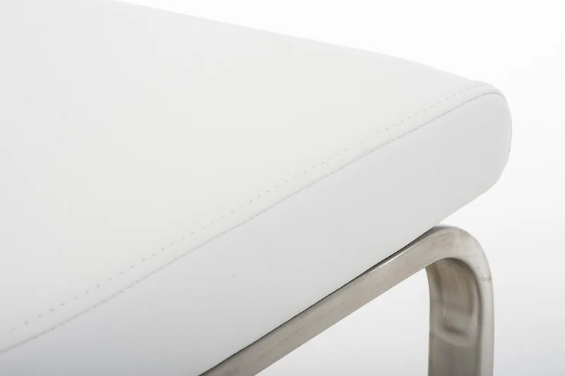 Chaise de salle à manger x1 design moderne en PVC blanc support en acier inoxydable 10_0001988