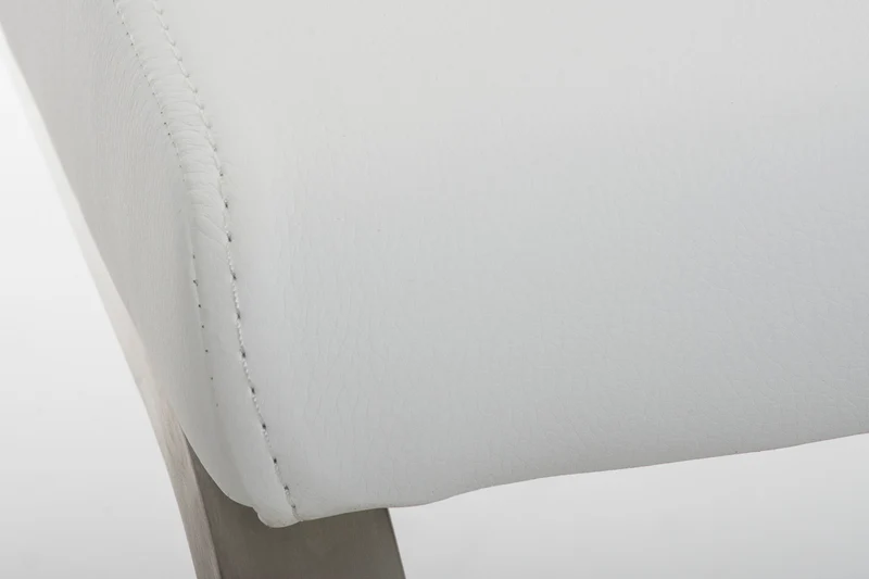 Chaise de salle à manger x1 design moderne en PVC blanc support en acier inoxydable 10_0001988