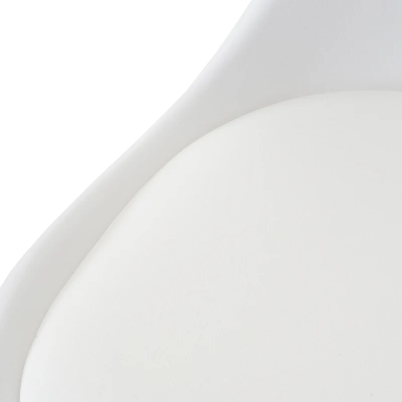 Lot de 6 chaises pivotantes réglables en hauteur en PVC rotatif en PVC et plastique blanc piètement chromé 04_0000704
