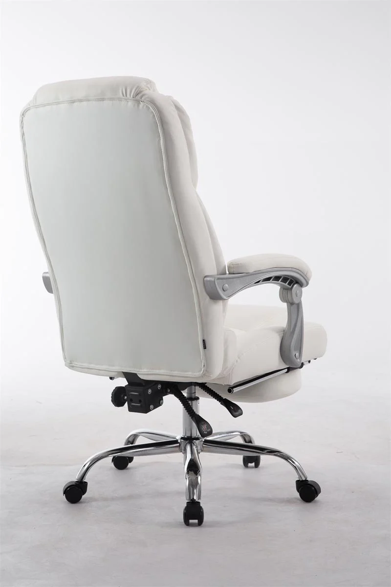 Fauteuil de bureau ergonomique avec repose-pieds extensible synthétique blanc BUR10170