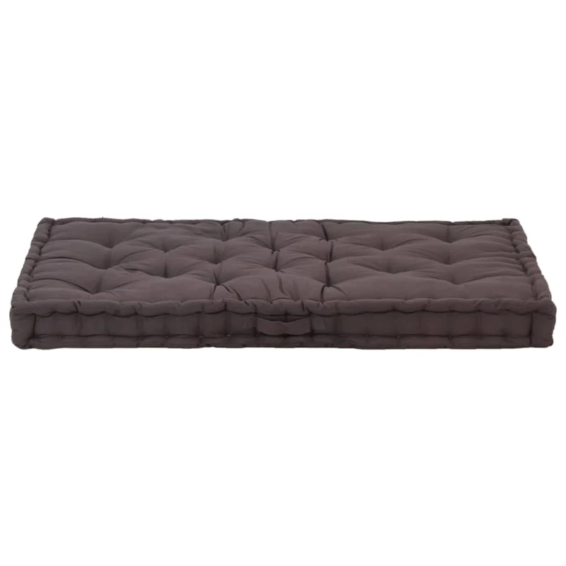 Coussin de plancher de palette Coton matelas de sol 120x80x10 cm Anthracite DEC021810