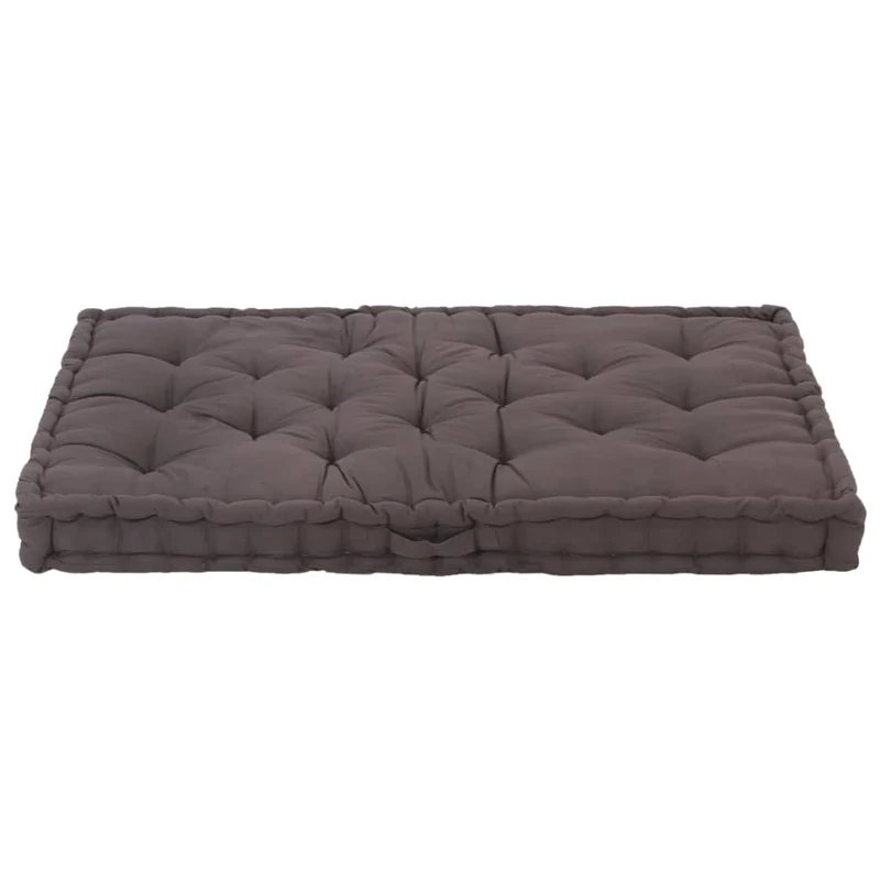 Coussin de plancher de palette Coton matelas de sol 120x80x10 cm Anthracite DEC021810