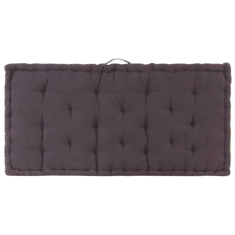 Coussin de plancher de palette Coton matelas de sol 120x80x10 cm Anthracite DEC021810
