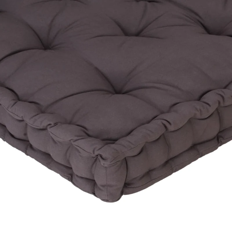 Coussin de plancher de palette Coton matelas de sol 120x80x10 cm Anthracite DEC021810