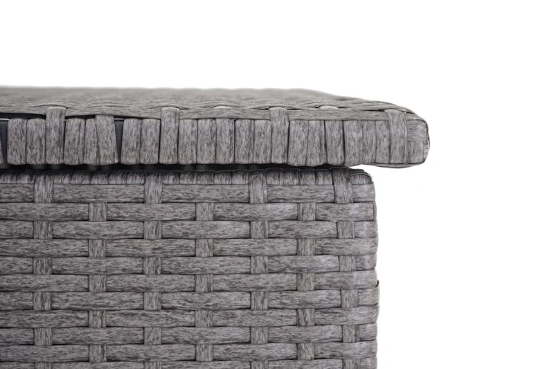Coffre de rangement pour jardin en polyrotin gris avec roulettes rangement coussins 51x115x59cm 250L 04_0001344