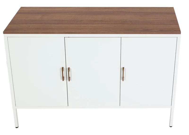 Commode métallique moderne 90x120 cm 3 portes avec étagères réglables 04_0006512