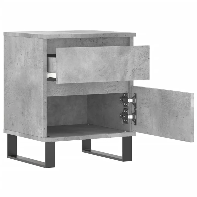 Table de chevet avec tiroir et compartiment à porte 40 x 35 x 50 cm bois d’ingénierie gris DEC034002