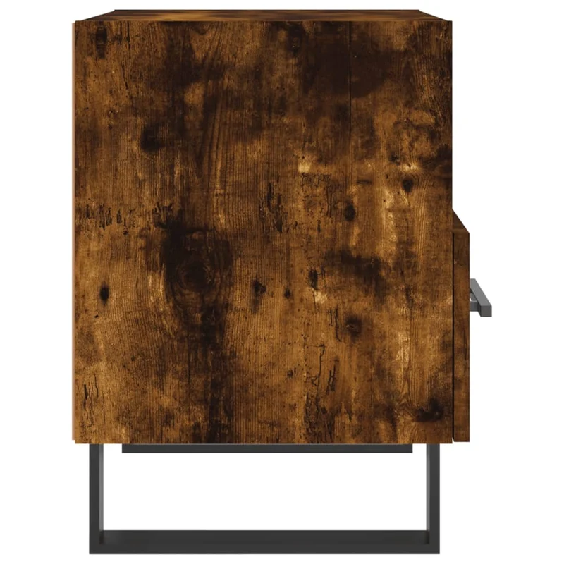 Table de chevet avec tiroir et compartiment ouvert 40 x 35 x 47,5 cm bois d’ingénierie marron et fer DEC033579