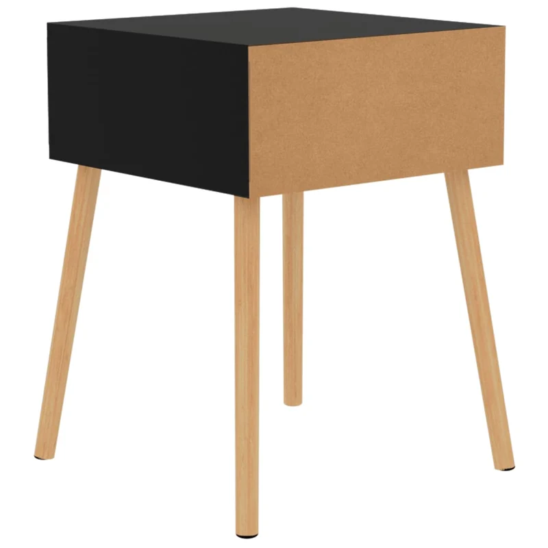 Table de chevet avec tiroir 40 x 40 x 56 cm bois d'ingénierie noir DEC034530