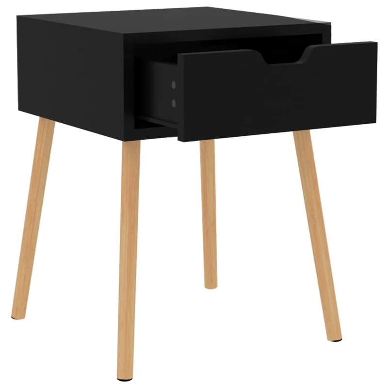 Table de chevet avec tiroir 40 x 40 x 56 cm bois d'ingénierie noir DEC034530