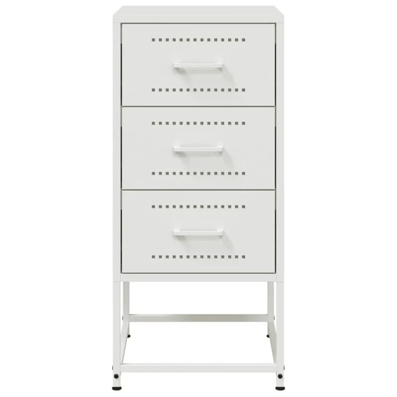 Lot de 2 tables de chevet avec tiroirs 36 x 39 x 78 cm acier blanc DEC034875