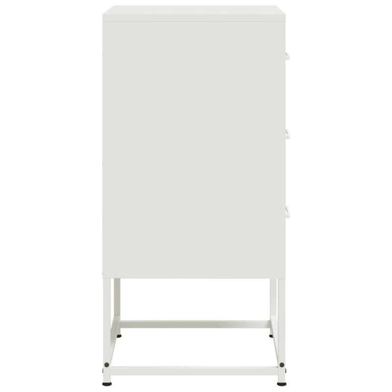 Lot de 2 tables de chevet avec tiroirs 36 x 39 x 78 cm acier blanc DEC034875