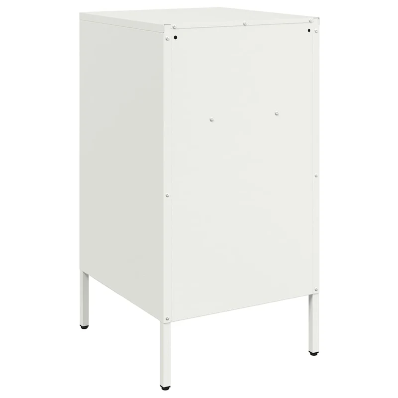 Lot de 2 tables de chevet avec compartiment avec porte 36 x 39 x 68 cm acier blanc DEC034874