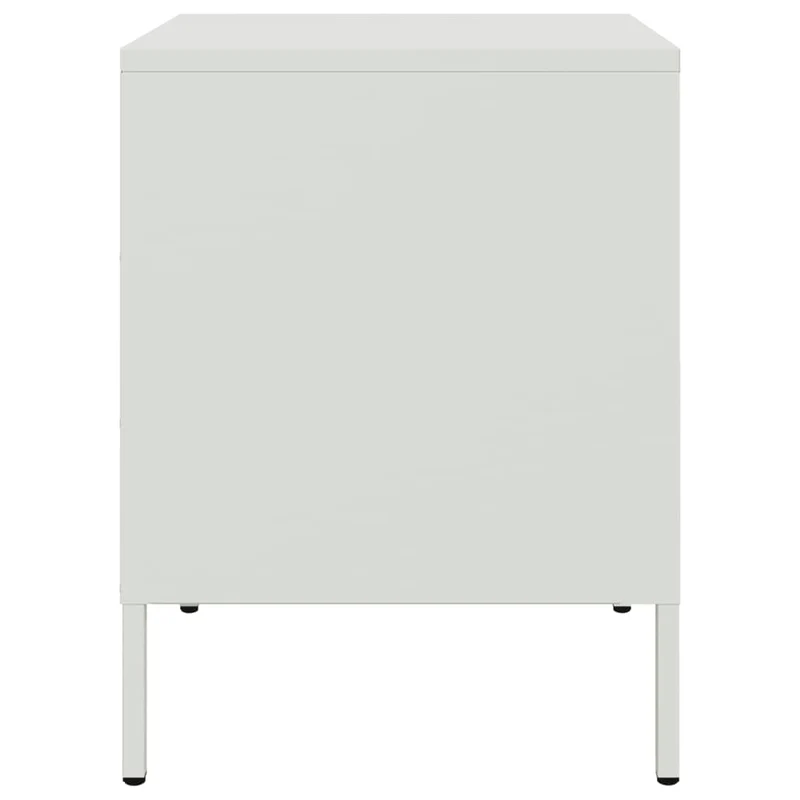 Lot de 2 tables de chevet avec compartiment avec porte 36 x 39 x 50,5 cm acier blanc DEC034866