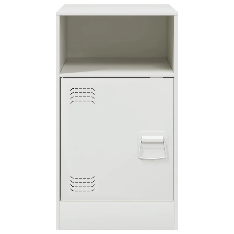 Lot de 2 tables de chevet avec compartiment avec porte 34,5 x 39 x 62 cm acier blanc DEC034854