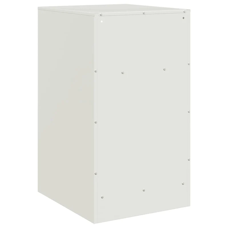 Lot de 2 tables de chevet avec compartiment avec porte 34,5 x 39 x 62 cm acier blanc DEC034854