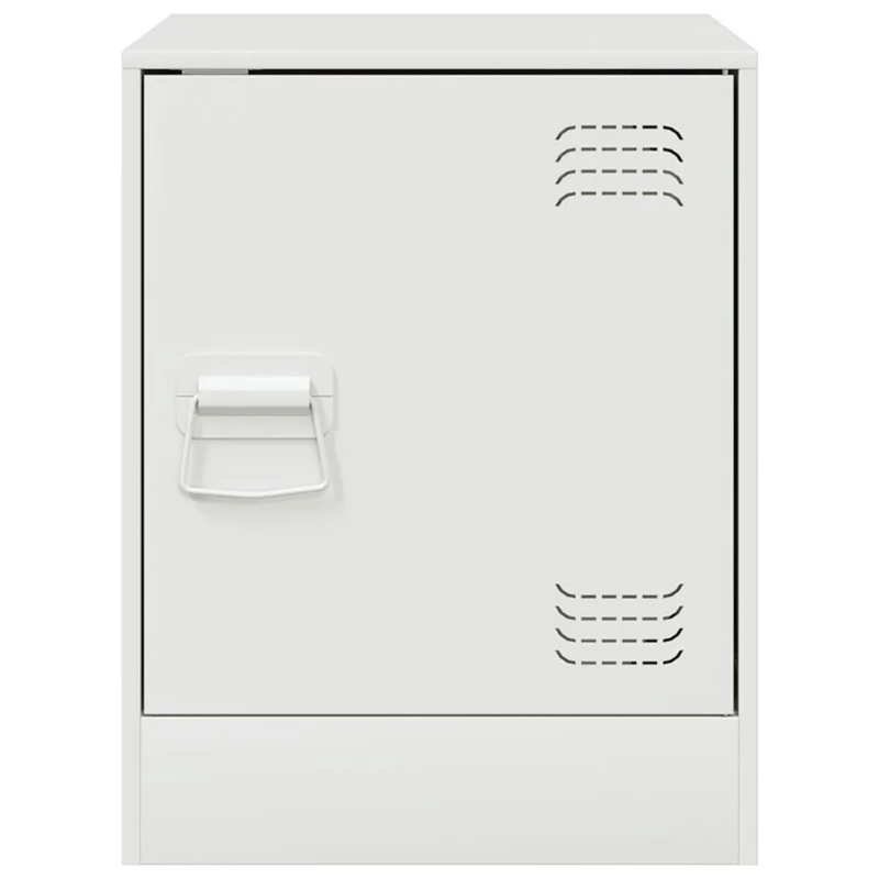 Lot de 2 tables de chevet avec compartiment avec porte 34,5 x 39 x 44 cm acier blanc DEC034853