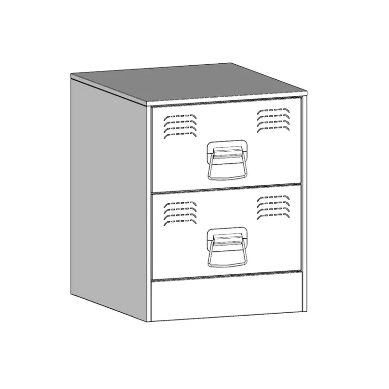 Lot de 2 tables de chevet avec tiroirs 34,5 x 39 x 44 cm acier blanc DEC034852
