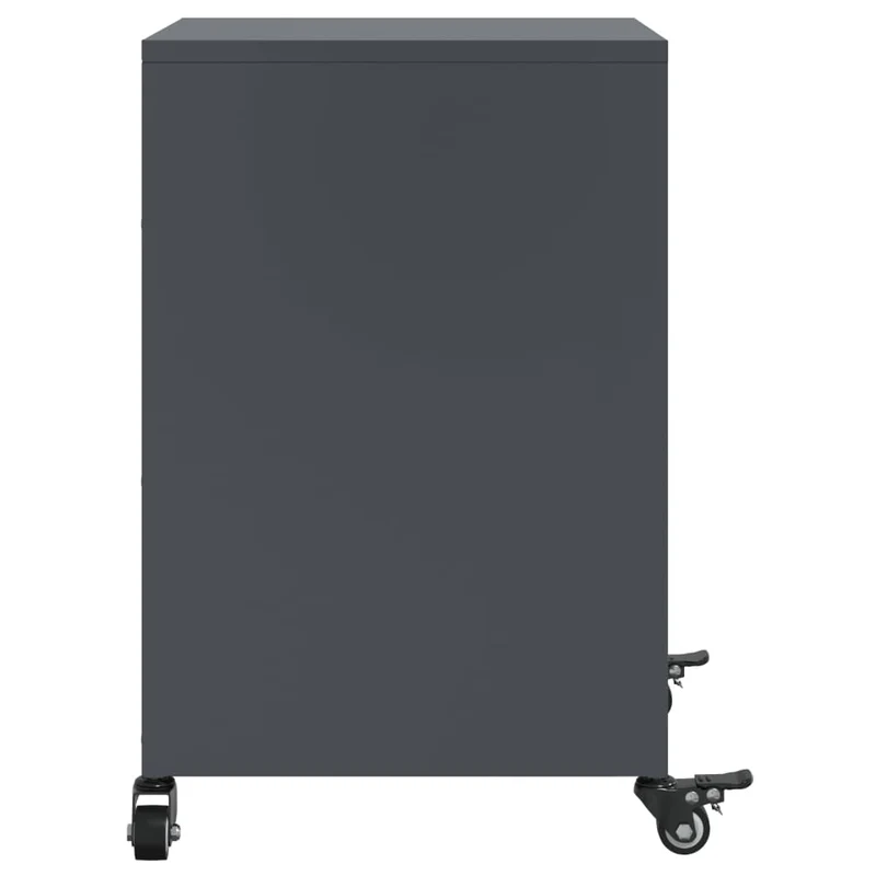 Lot de 2 tables de chevet avec compartiment avec porte 36 x 39 x 59 cm acier anthracite DEC034827