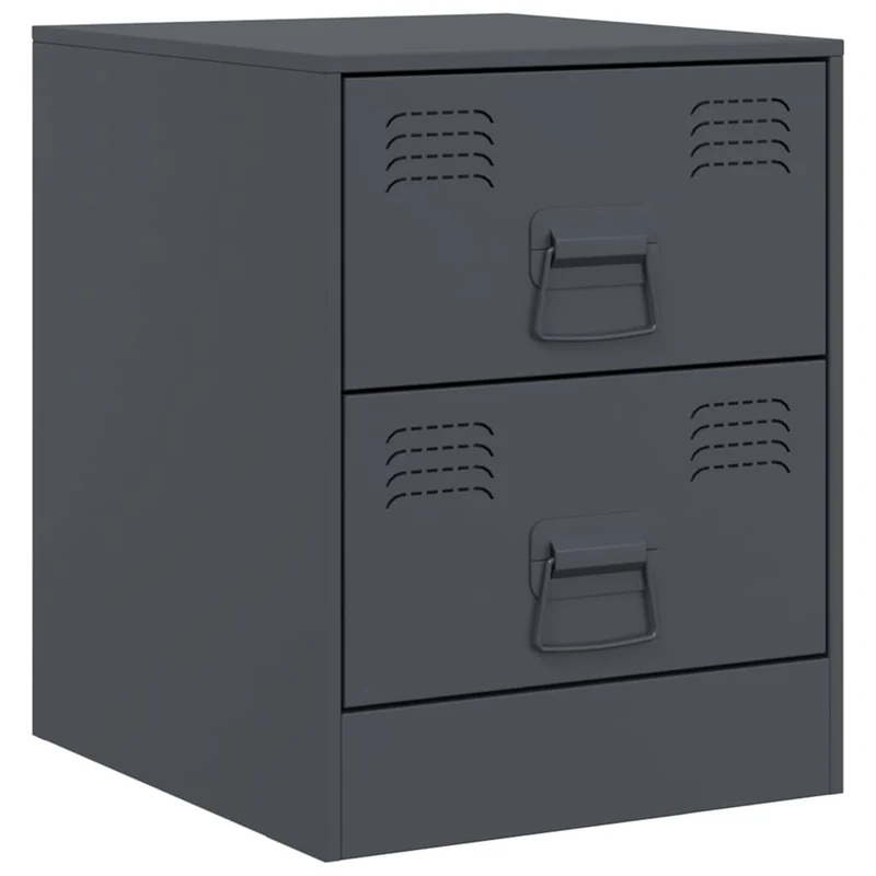 Lot de 2 tables de chevet avec tiroirs 34,5 x 39 x 44 cm acier anthracite DEC034817