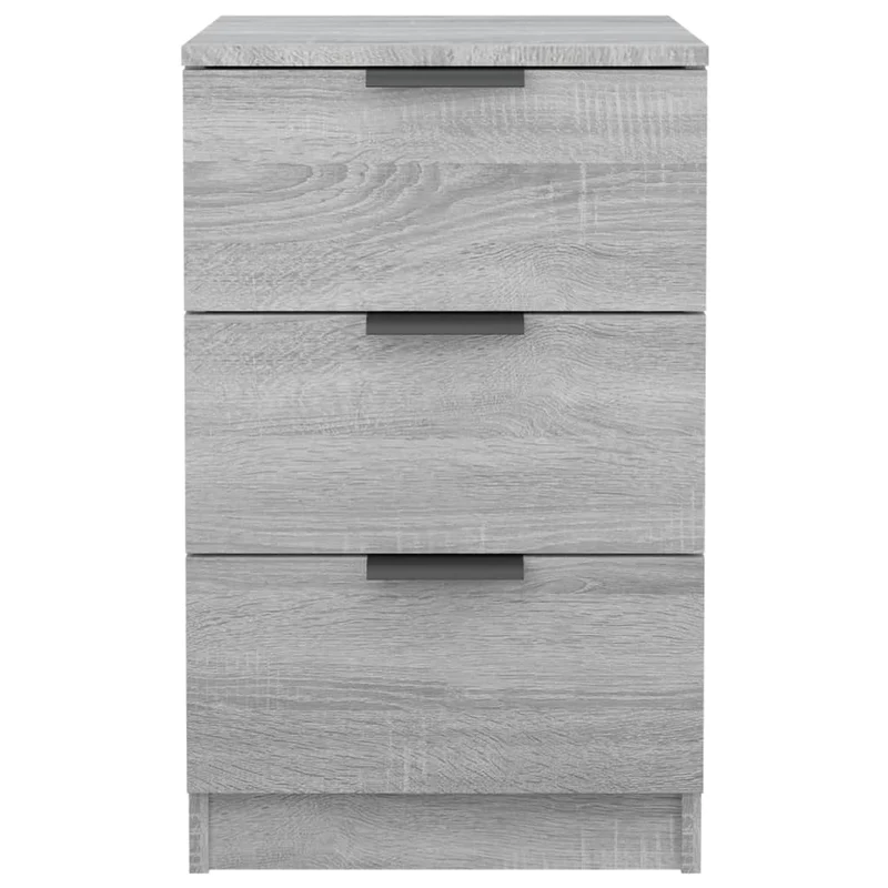 Table de chevet avec 3 tiroirs 40 x 36 x 65 cm bois d'ingénierie gris DEC034639