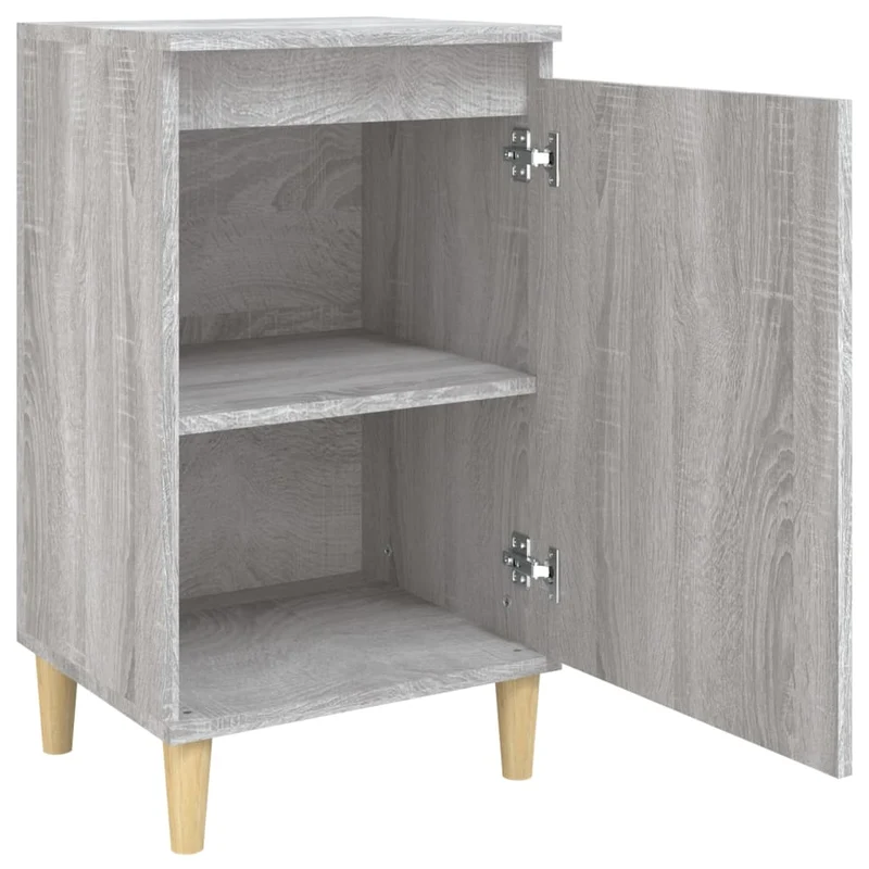 Table de chevet avec compartiment avec porte 40 x 35 x 70 cm bois d'ingénierie gris DEC034637