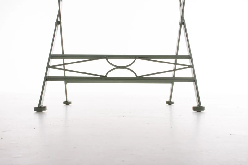 Chaise pliable de jardin terrasse balcon design rustique en fer forgé vert vieilli 10_0003863