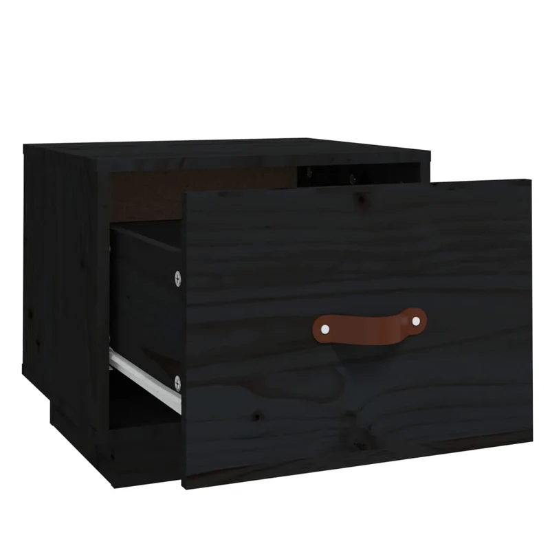 Lot de 2 tables de chevet avec tiroir 40 x 34 x 35 cm bois de pin noir DEC035522