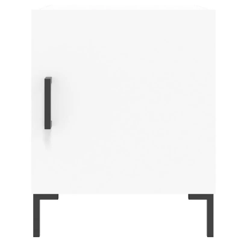 Lot de 2 tables de chevet avec compartiment avec porte 40 x 40 x 50 cm bois d’ingénierie blanc DEC034962
