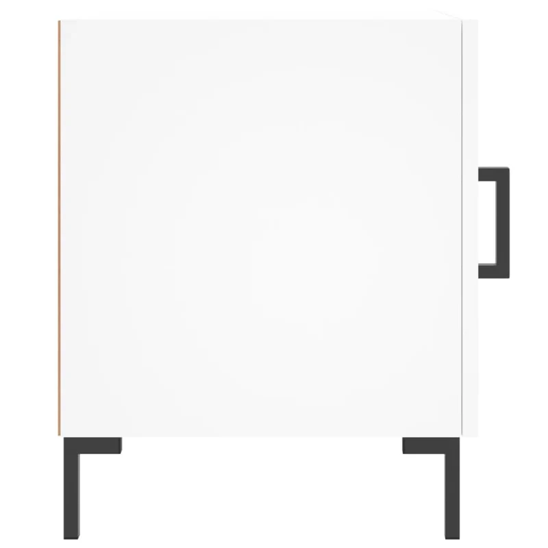 Lot de 2 tables de chevet avec compartiment avec porte 40 x 40 x 50 cm bois d’ingénierie blanc DEC034962
