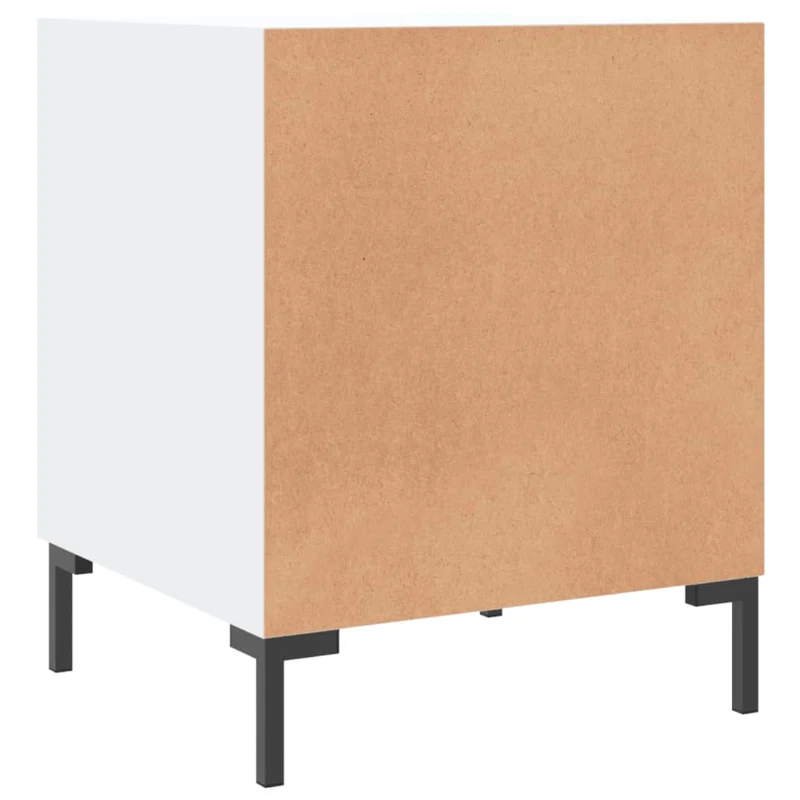 Lot de 2 tables de chevet avec compartiment avec porte 40 x 40 x 50 cm bois d’ingénierie blanc DEC034962