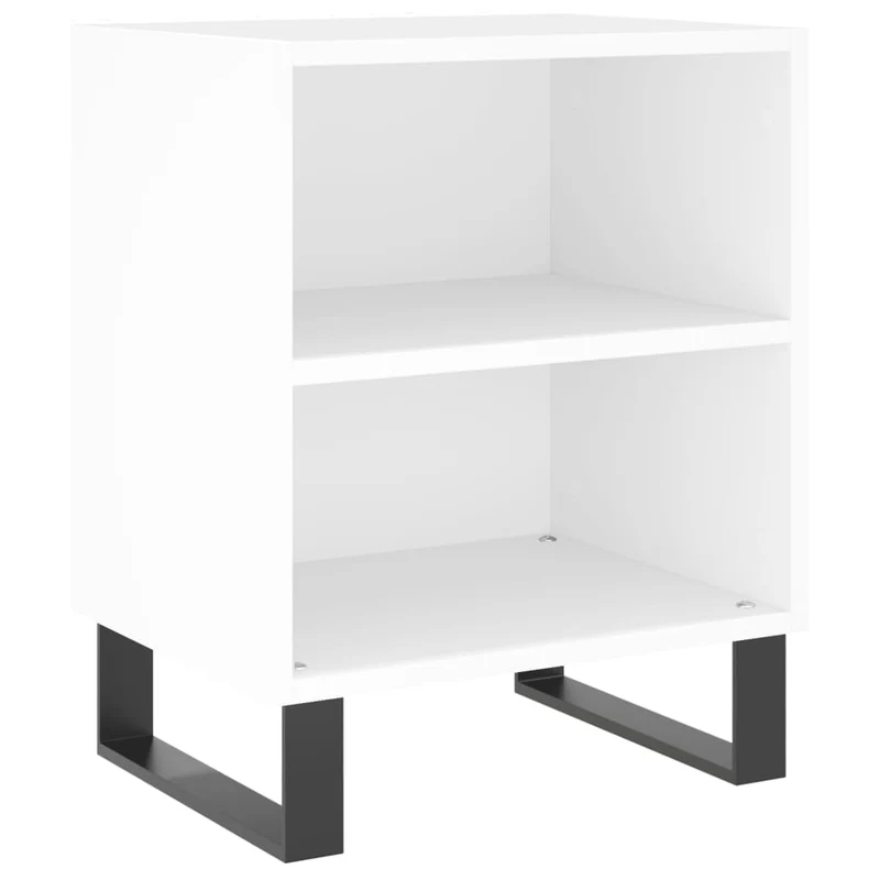 Lot de 2 tables de chevet avec compartiment ouvert 40 x 30 x 50 cm bois d'ingénierie blanc DEC034897
