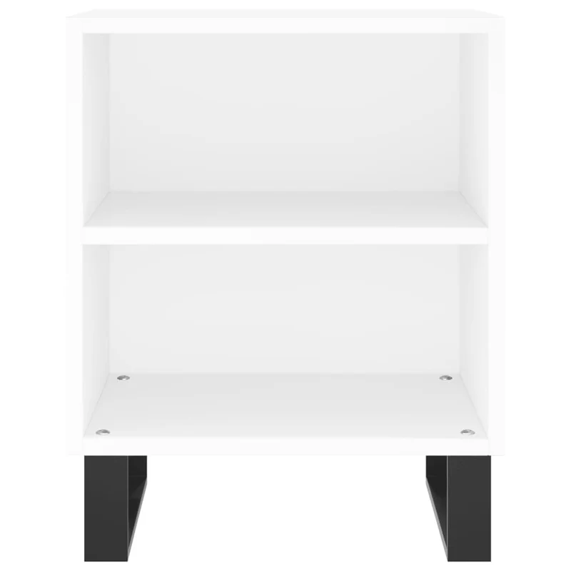 Lot de 2 tables de chevet avec compartiment ouvert 40 x 30 x 50 cm bois d'ingénierie blanc DEC034897