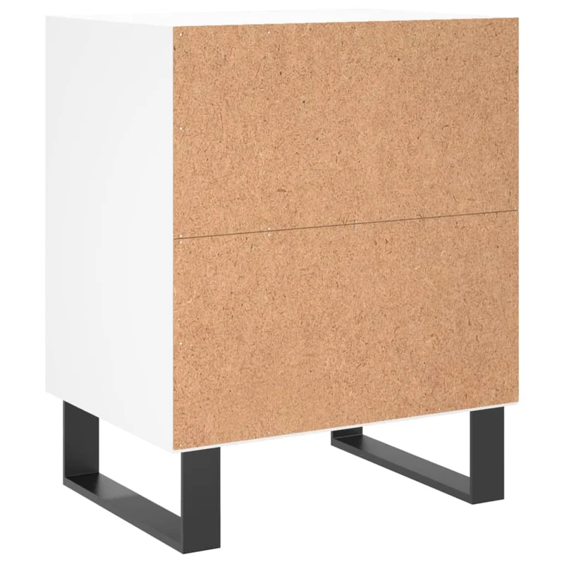 Lot de 2 tables de chevet avec compartiment ouvert 40 x 30 x 50 cm bois d'ingénierie blanc DEC034897