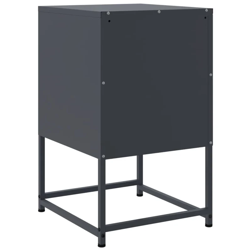 Lot de 2 tables de chevet avec compartiment avec porte 36 x 39 x 60,5 cm acier anthracite DEC034830