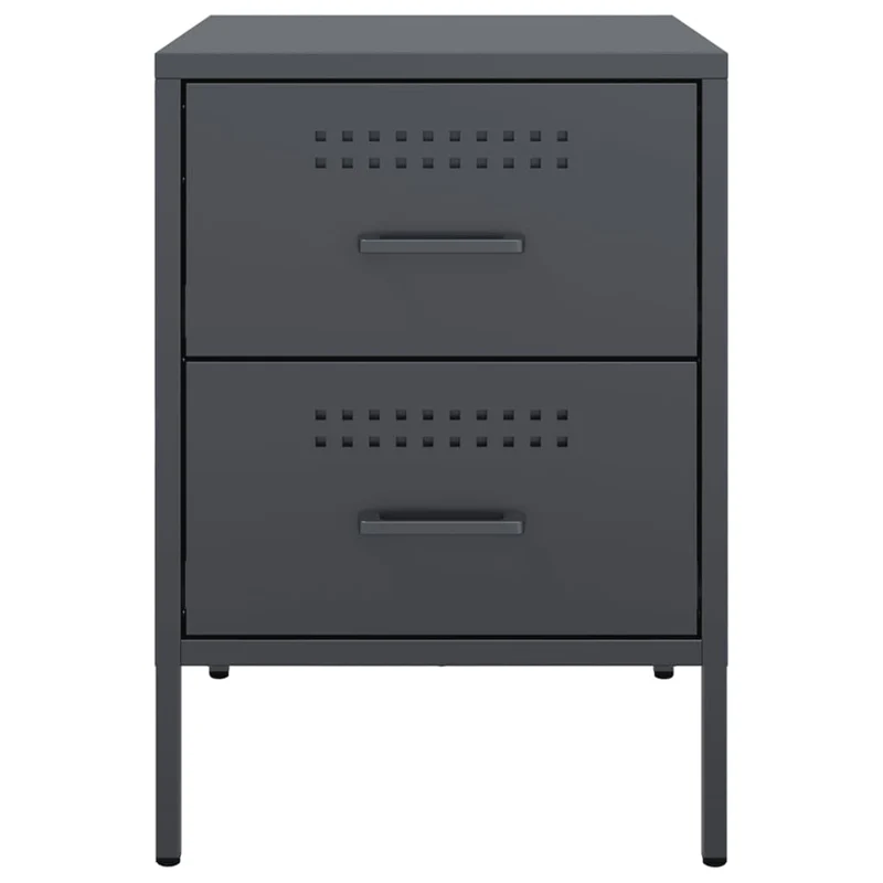 Lot de 2 tables de chevet avec tiroirs 36 x 39 x 50,5 cm acier anthracite DEC034826