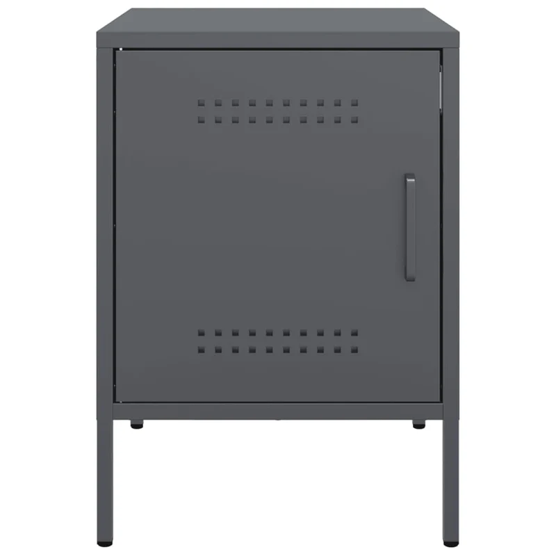 Lot de 2 tables de chevet avec compartiment avec porte 36 x 39 x 50,5 cm acier anthracite DEC034824