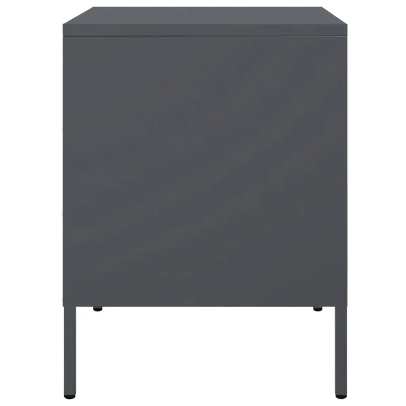 Lot de 2 tables de chevet avec compartiment avec porte 36 x 39 x 50,5 cm acier anthracite DEC034824