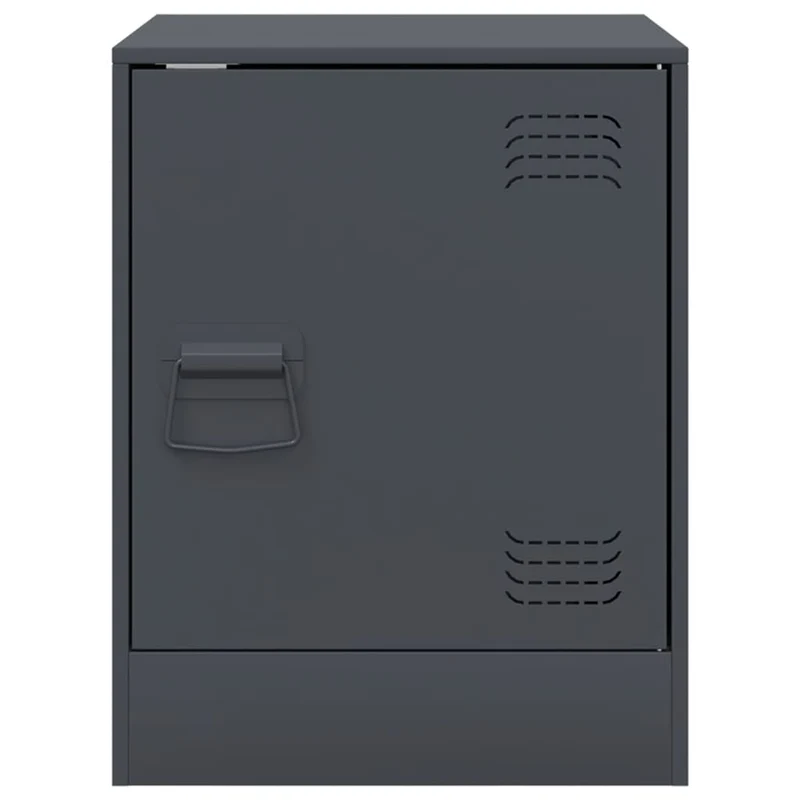 Lot de 2 tables de chevet avec compartiment avec porte 34,5 x 39 x 44 cm acier anthracite DEC034816