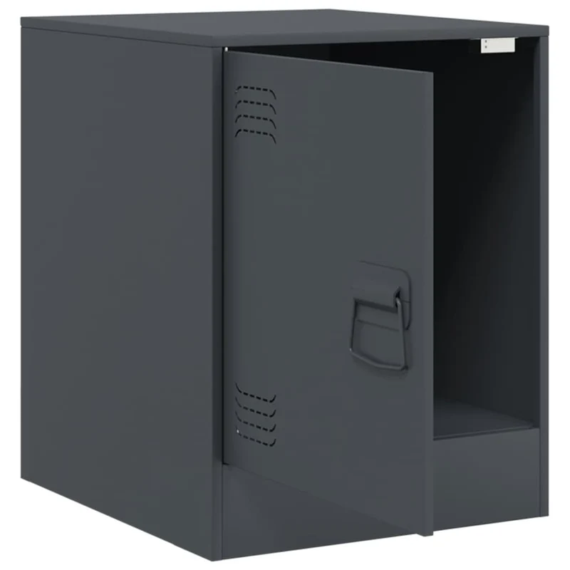 Lot de 2 tables de chevet avec compartiment avec porte 34,5 x 39 x 44 cm acier anthracite DEC034816