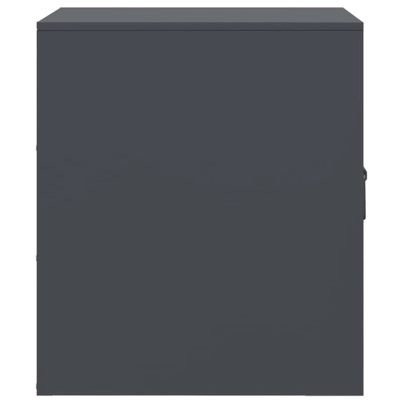 Lot de 2 tables de chevet avec compartiment avec porte 34,5 x 39 x 44 cm acier anthracite DEC034816